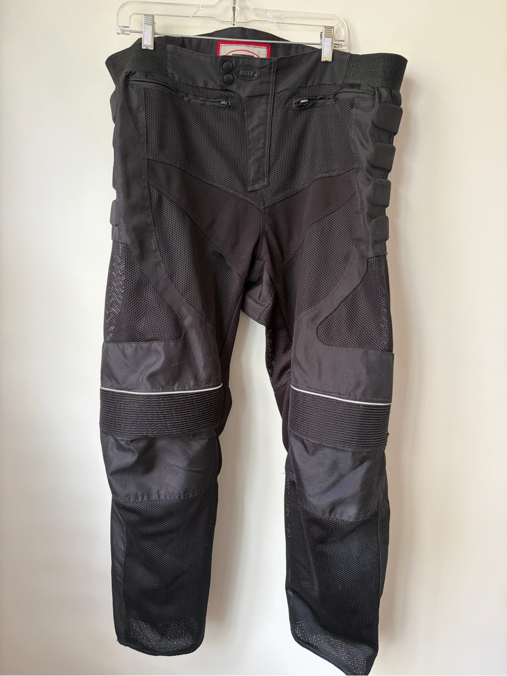 Men's Black Textile Motorcycle Pants with Venting and Reinforced Panels